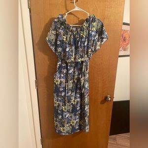 INC Off the Shoulders Floral Midi Dress